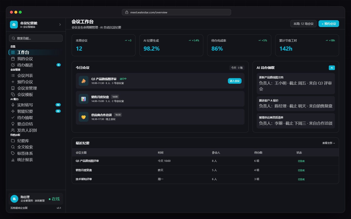 Meeting MemoryProduct UI